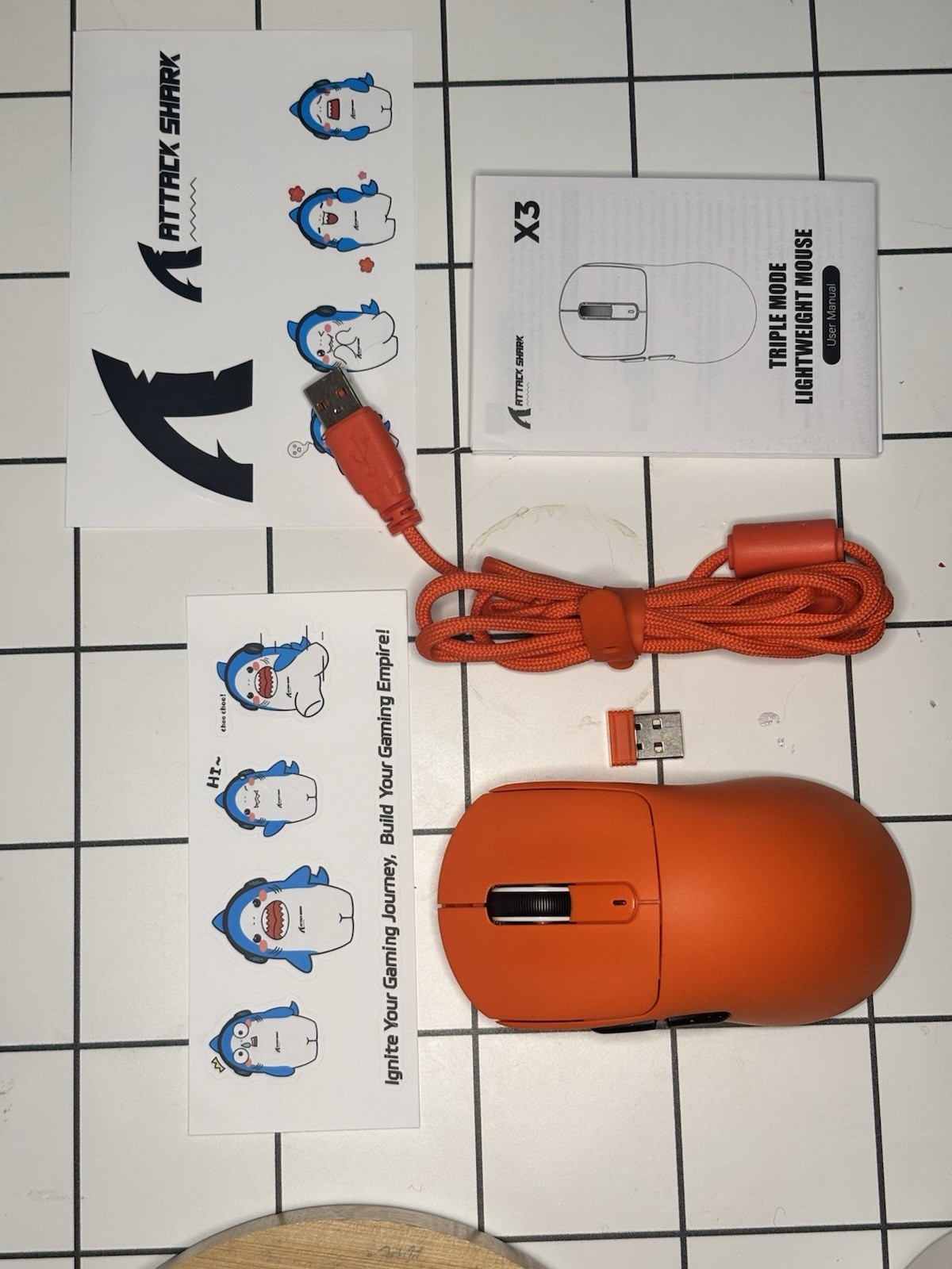 Attack Shark X3 Triple Mode Optical Gaming Mouse Orange