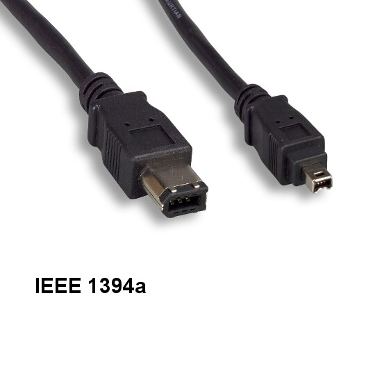 Kentek 10ft IEEE-1394a 6 Pin to 4 Pin Cable Firewire 400Mbps iLINK DV PC Black