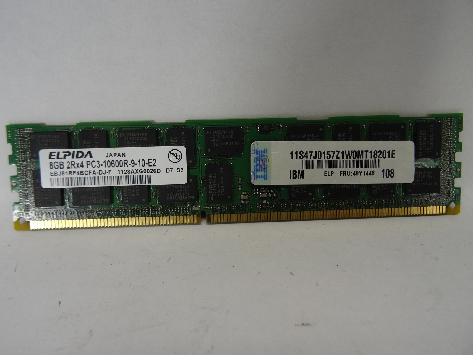 IBM 49Y1446 8GB (1X8GB) 2RX4 PC3-10600 MEMORY