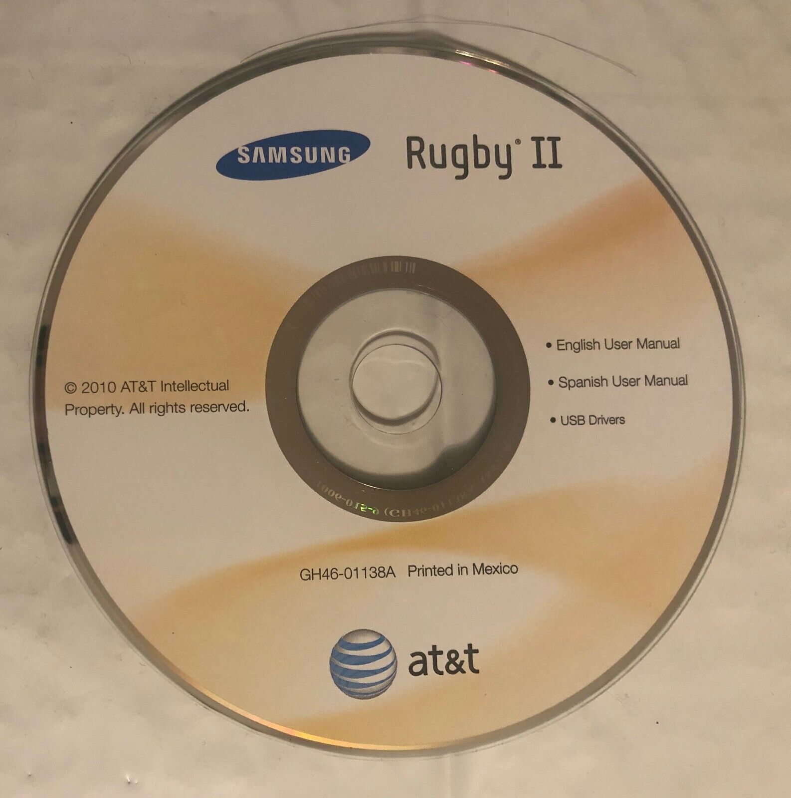 RARE Samsung Rugby II AT&T English Manual USB Driver CD- Scratch Free Disc #XD11