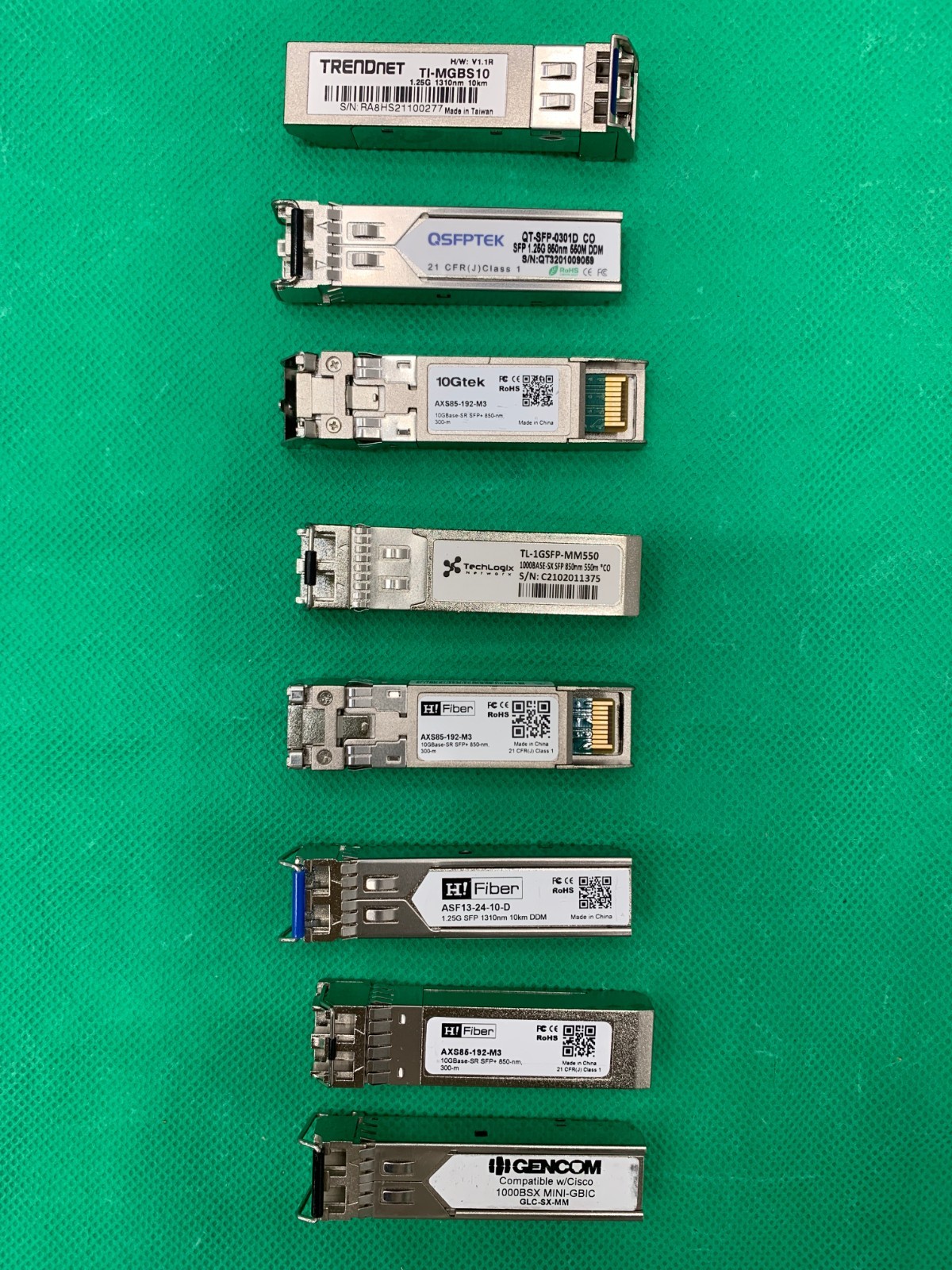 Lot of 8 Mixed Transceiver Modules *PLEASE SEE DESCRIPTION*