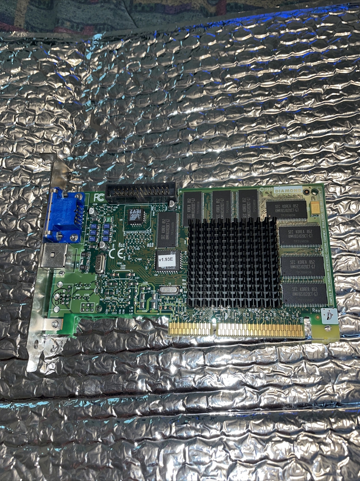 Vintage Diamond Viper V550 AGP Video Card nVidia Riva TNT 16MB 
