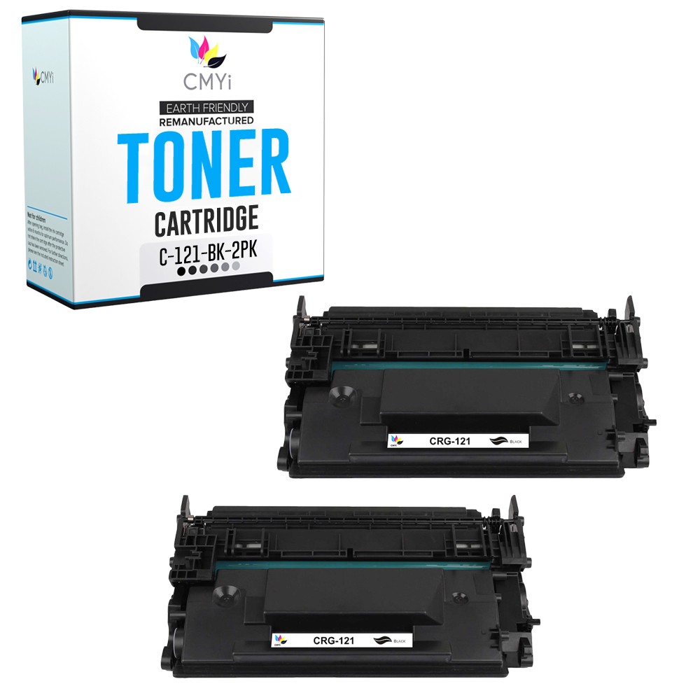 2-Pack Replacement 121 Black Printer Toner Cartridges for Canon imageCLASS D1620