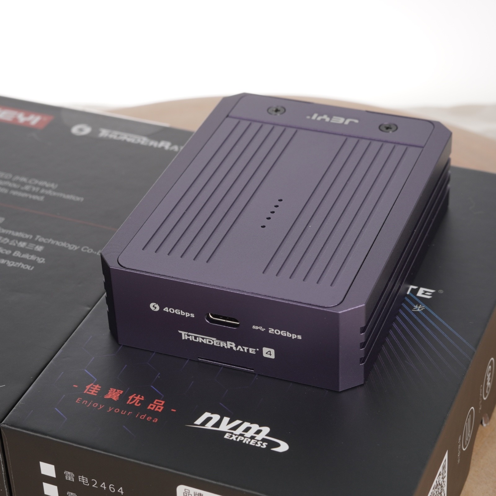 Jeyi 4x Quad NVME 2280 SSD Enclosure 40Gbps TB4 USB4