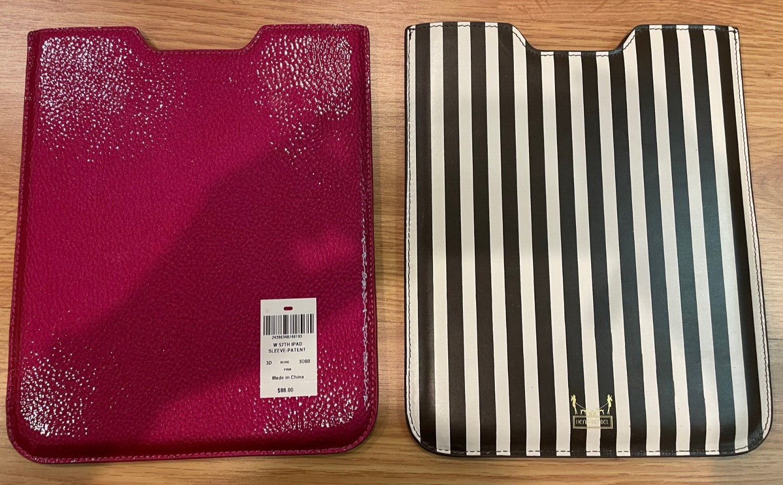 Henri Bendel iPad Sleeves Patent Pink and Stripes (2)