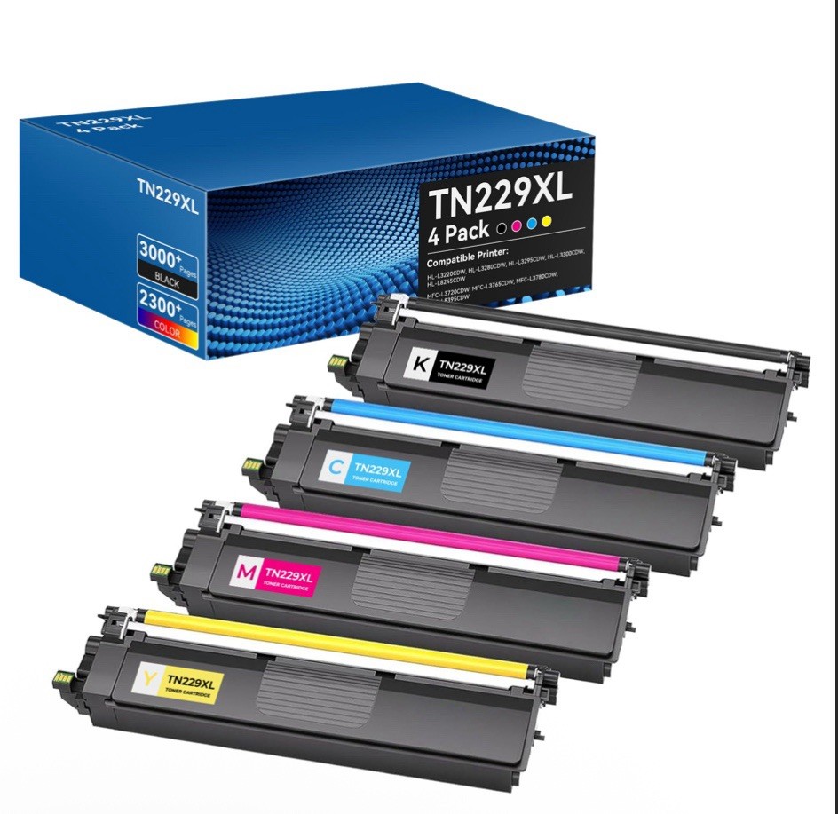 4x TN229 TN229XL Toner fit for Brother MFC-L3780cdw HL-L3280cdw L3220cdw Printer