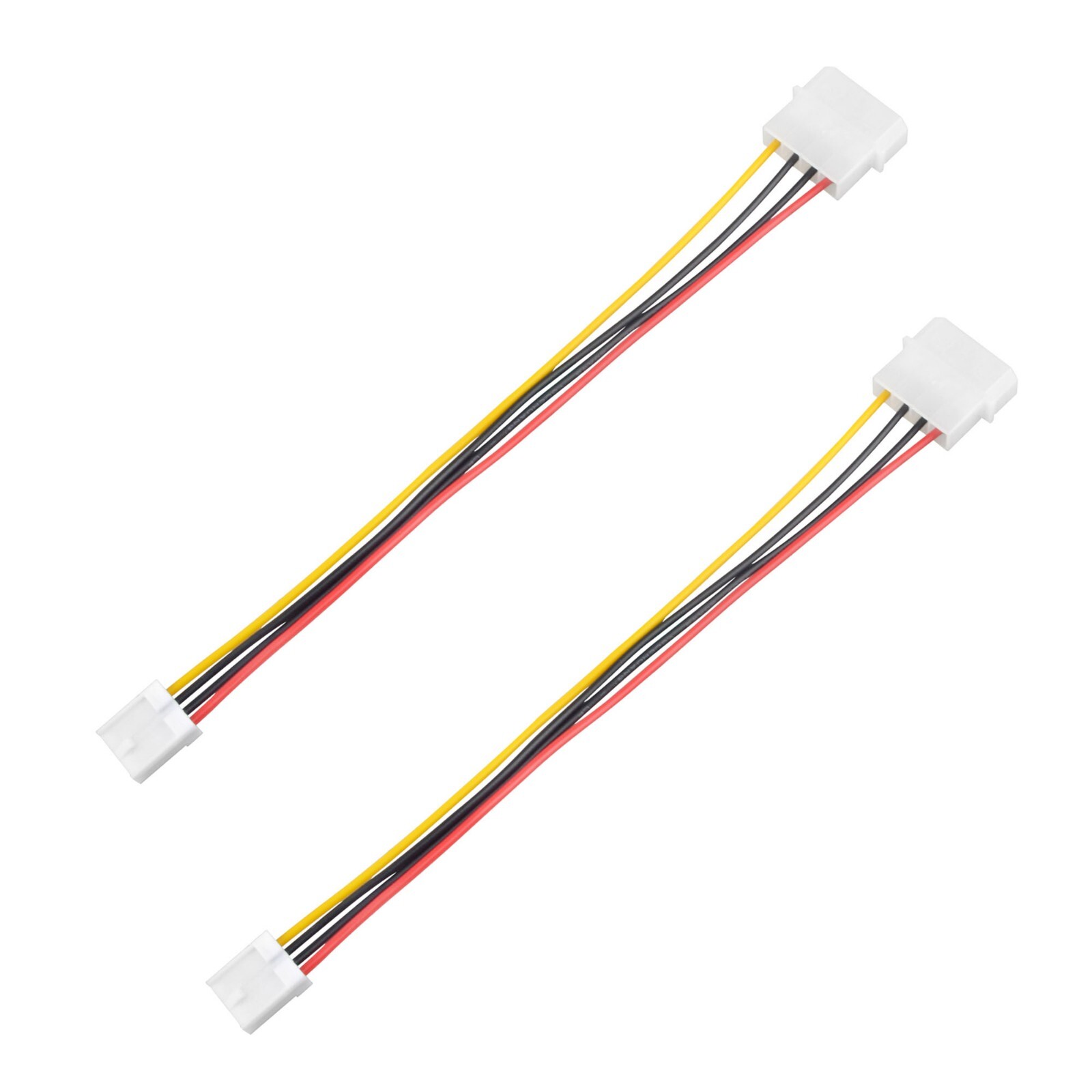 2Pcs 8" 4-pin Molex Male LP4 to 4-pin Floppy FDD Female SP4 Power Adapter Cable