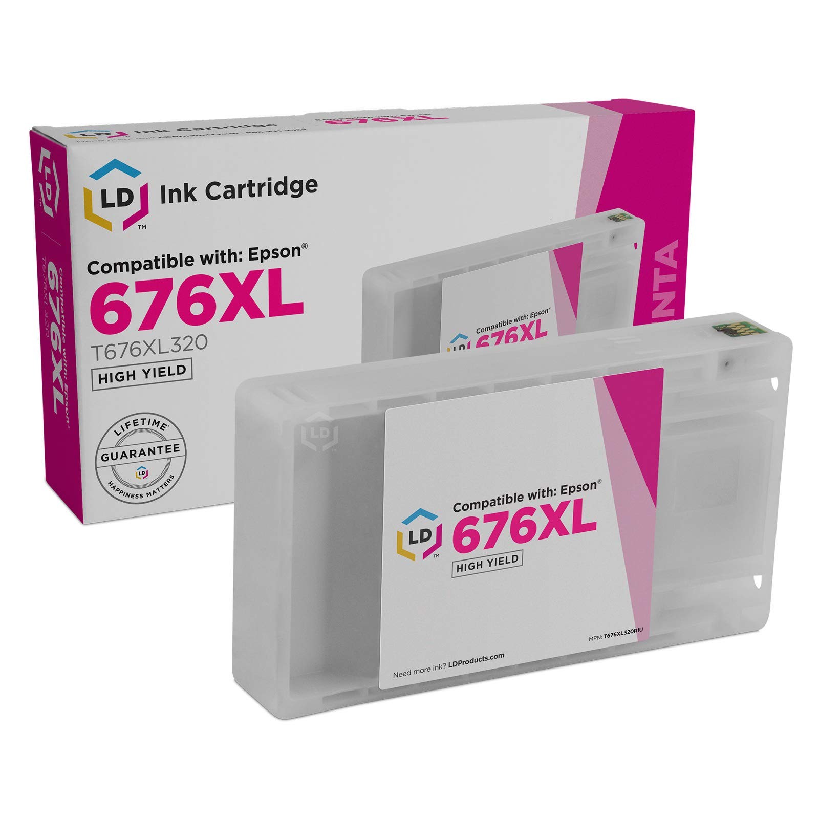 LD T676XL320 676XL Reman Magenta HY Ink Cartridge for Epson WP-4530 WP-4540 402