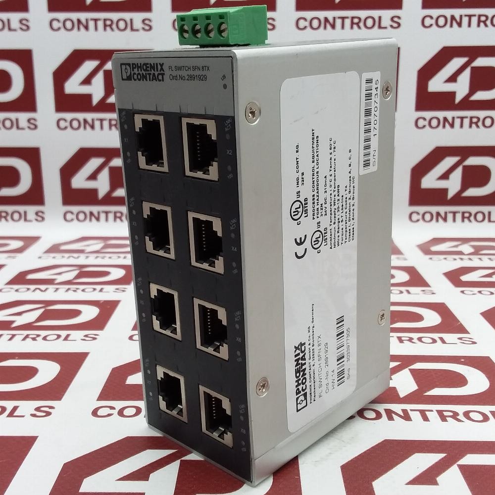 2891929 (FL SWITCH SFN 8TX) | Phoenix Contact | Ethernet Switch, 24VDC, Used