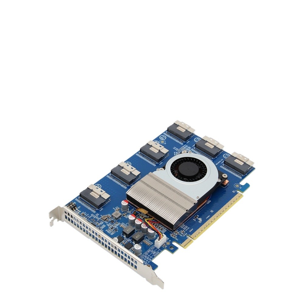 No disassembly required PLX88096 Expansion Card PCIe 4.0 X16 SLIMSAS 6*SFF-8654 