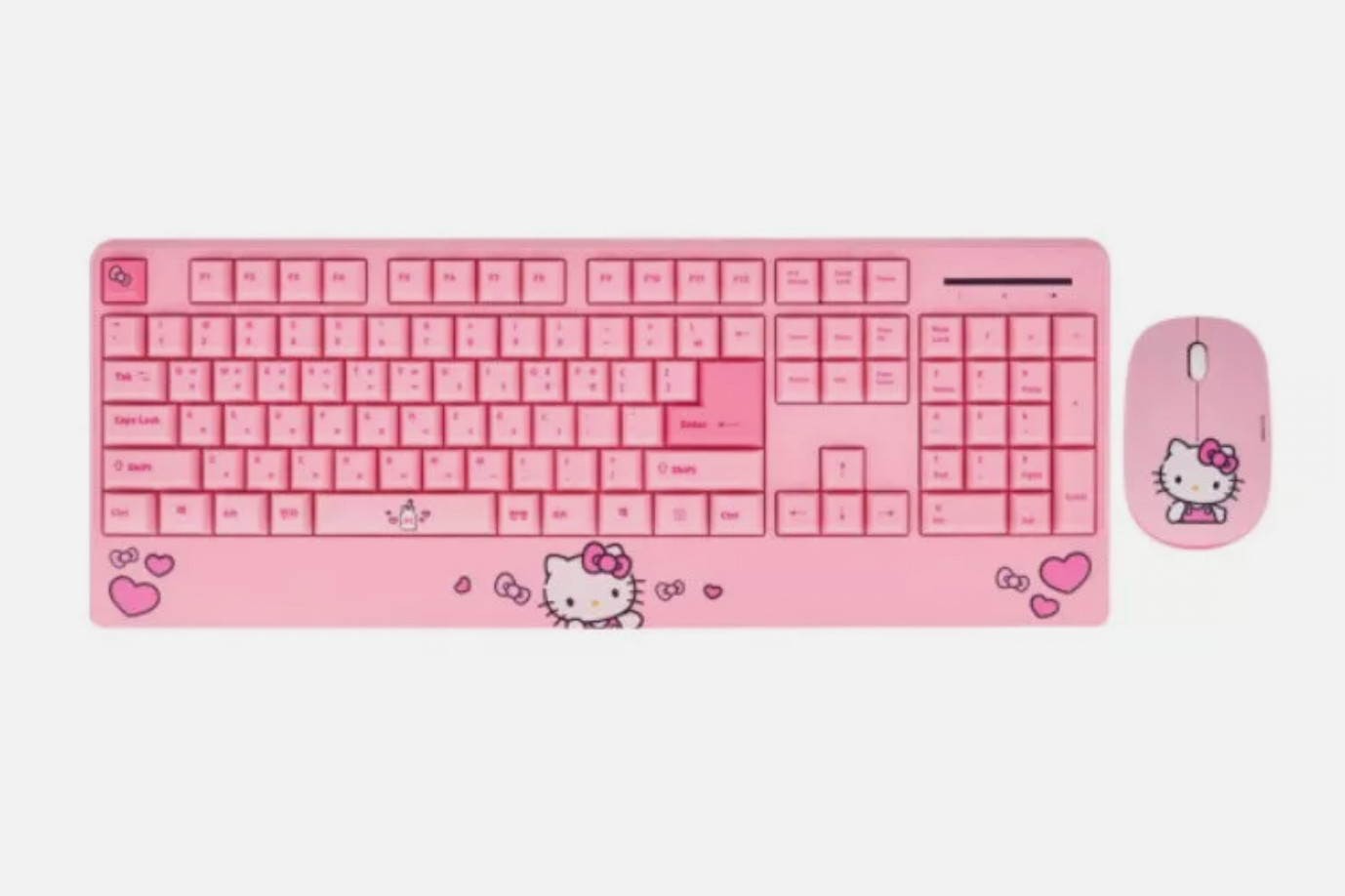 Sanrio Hello Kitty Kuromi My Melody Palm-Rest Wireless Keyboard & Mouse Set