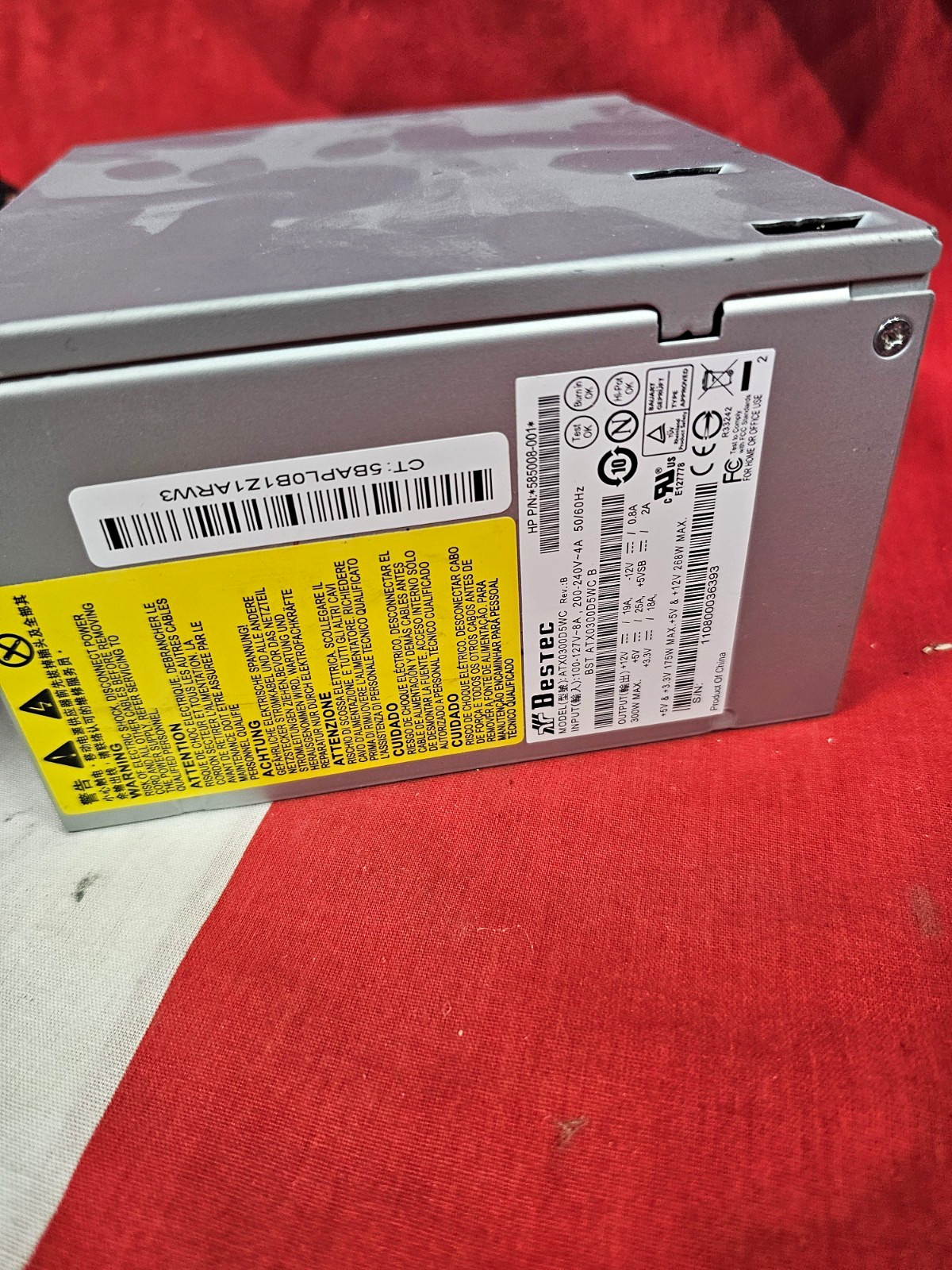 Bestec ATX-300-12Z 300W ATX PSU 20+4 Pin Silver for HP Slimline s5000