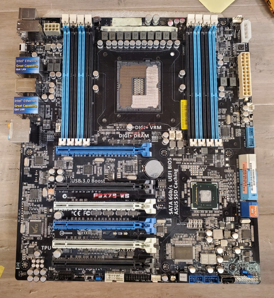 ASUS P9X79 WS Motherboard For Parts Missing Hardware Untested LGA2011