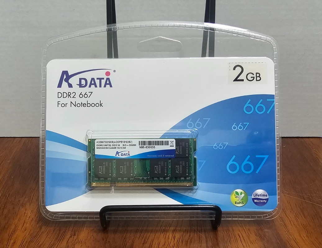 ADATA 2GB DDR2 667 PC2-5300 SO-DIMM 200-Pin Laptop RAM AD2667002GOS New Sealed