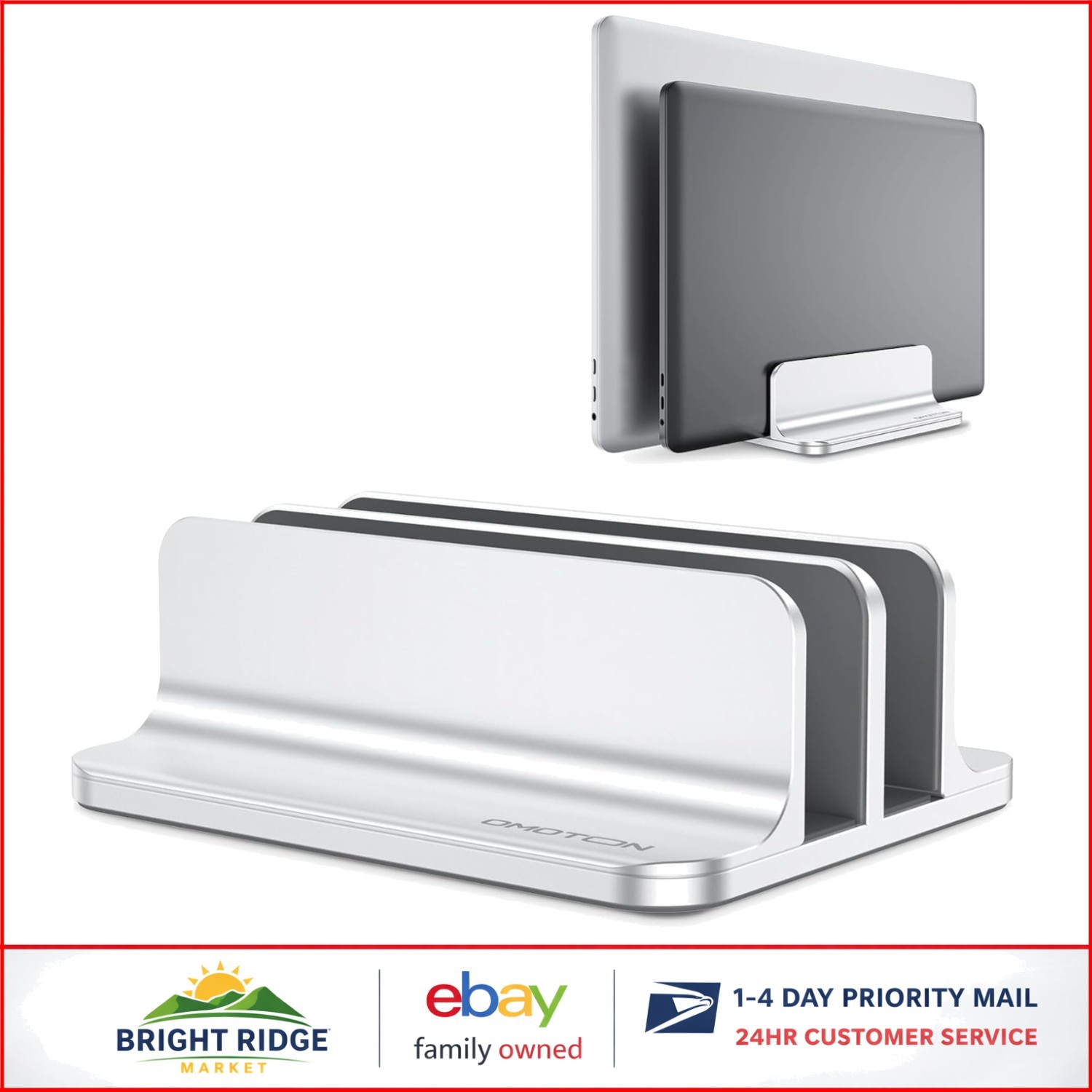 Space-Saving Vertical Stand for Laptops, Durable and Stable with Protective Mats