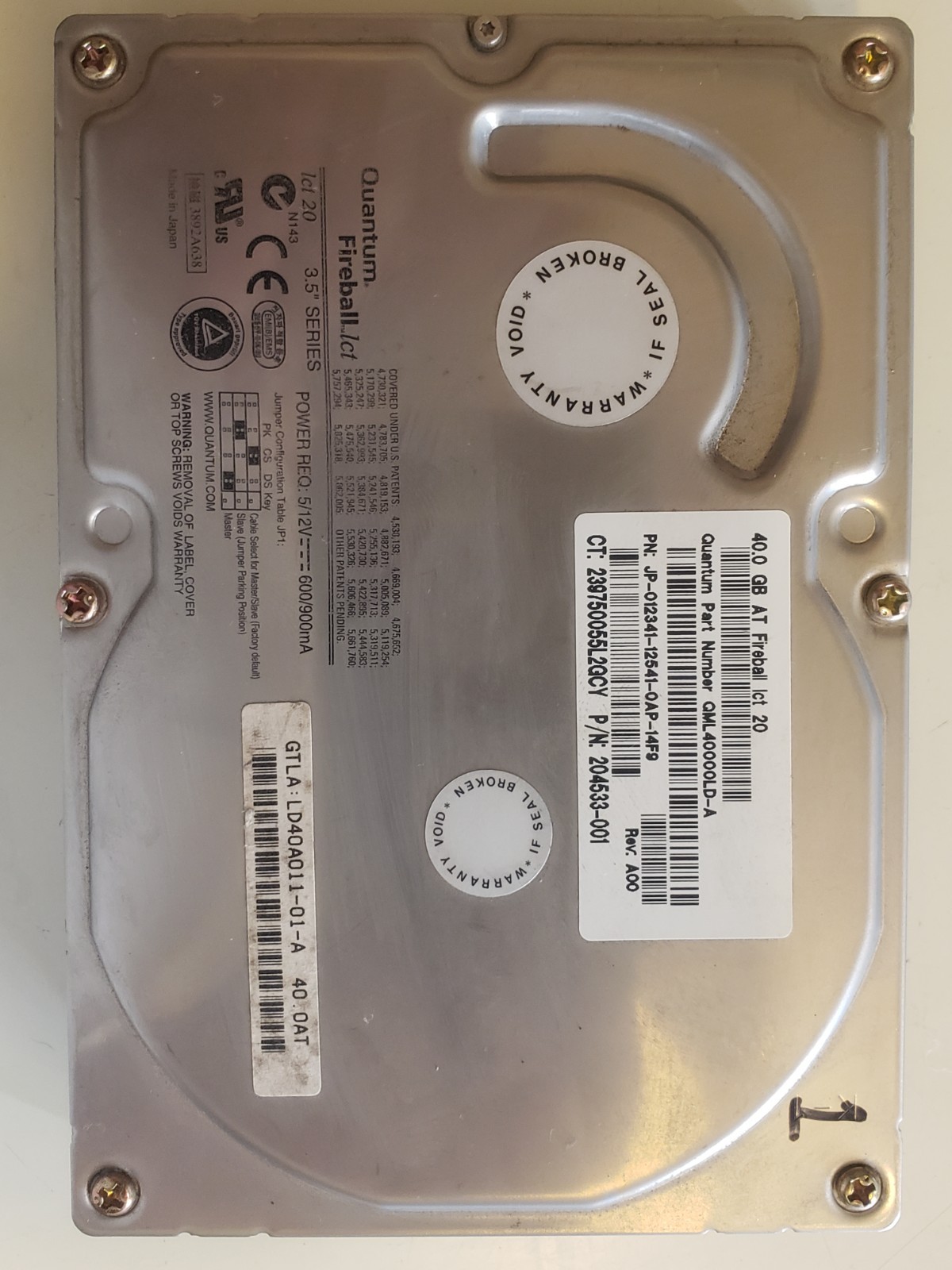 Quantum Fireball 40.0 GB Hard Drive