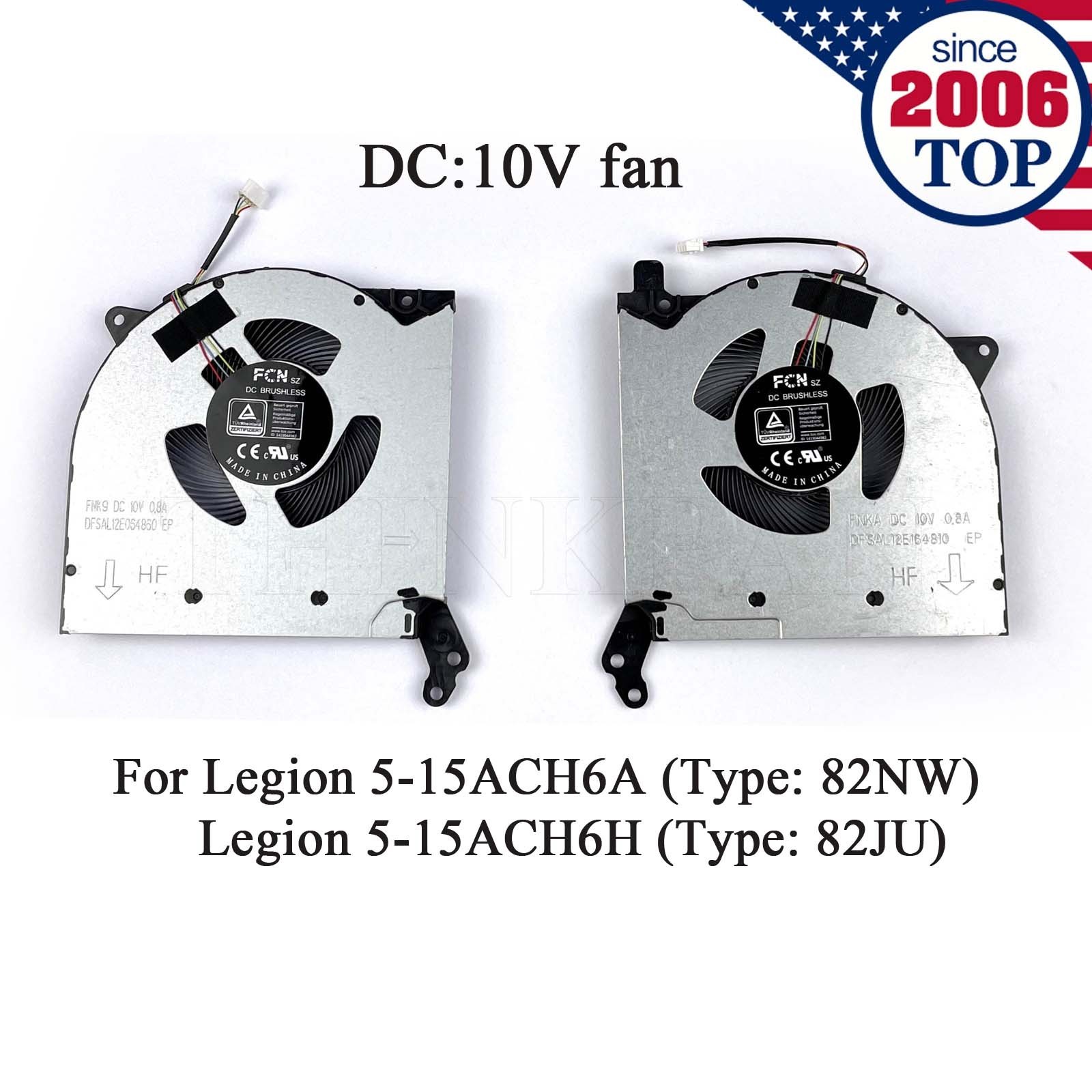 10V New CPU+GPU Fan for Lenovo Legion 5-15ACH6A 82NW 5-15ACH6H 82JU FNKA FNK9