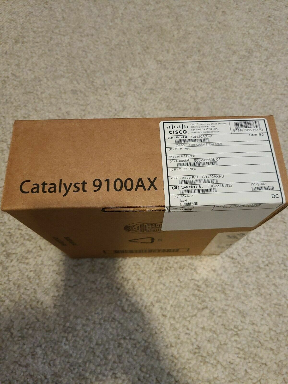 Cisco Catalyst 9120AXI Access Point: Cisco C9120AXI-B 