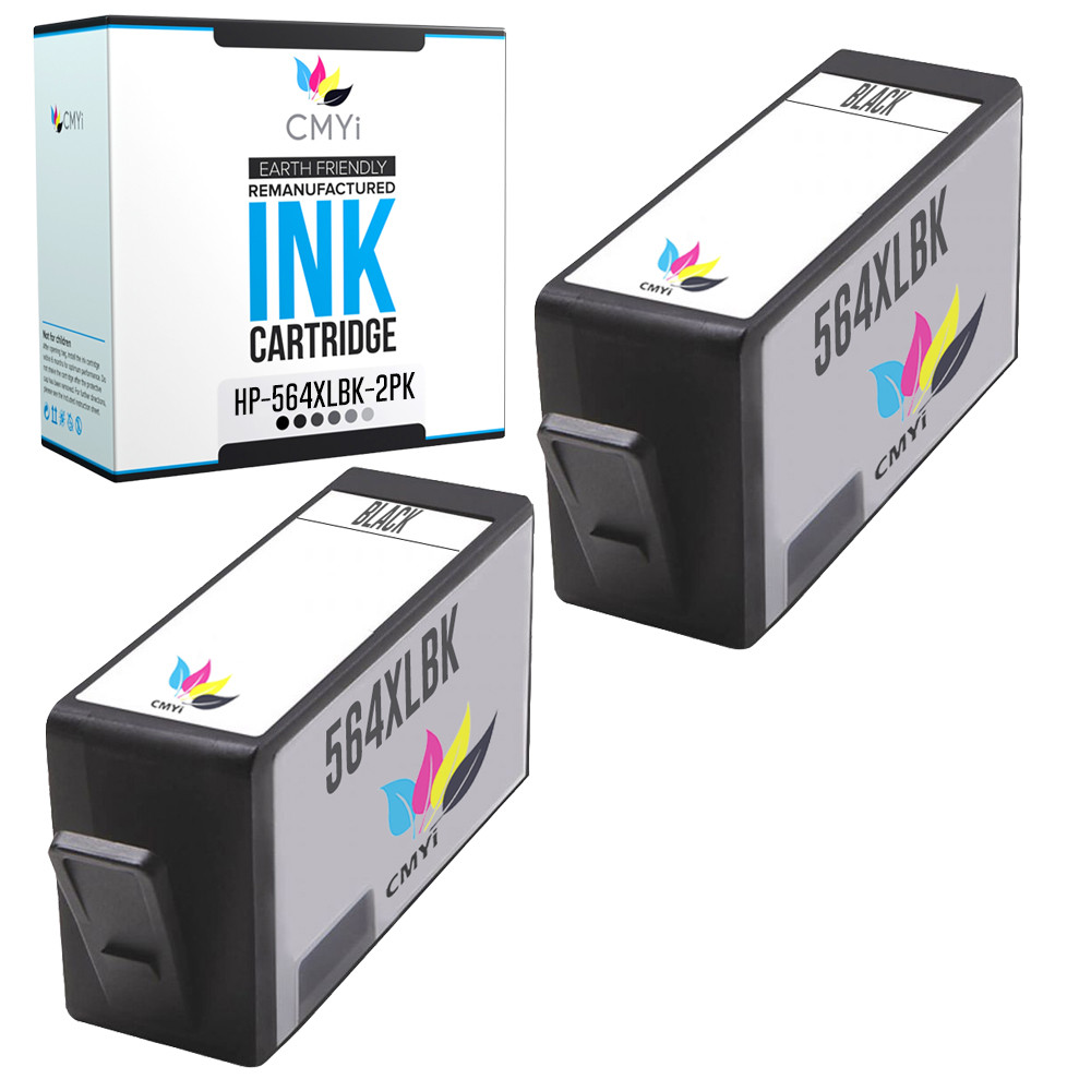 2 PK Ink Cartridges for HP 564XL Black Cartridge Deskjet Photosmart Officejet