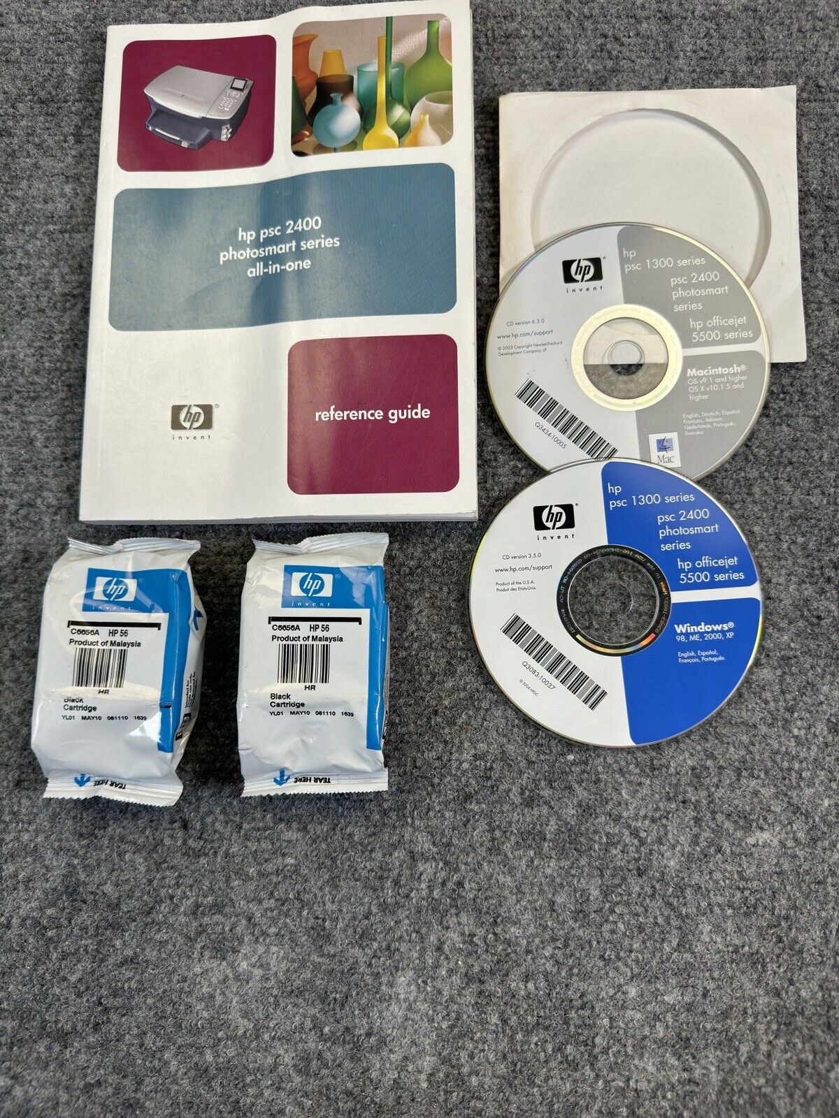 HP PSC 1300 series, PSC 2400, Officejet 5500 CD Mac and Windows 2 Black ink book