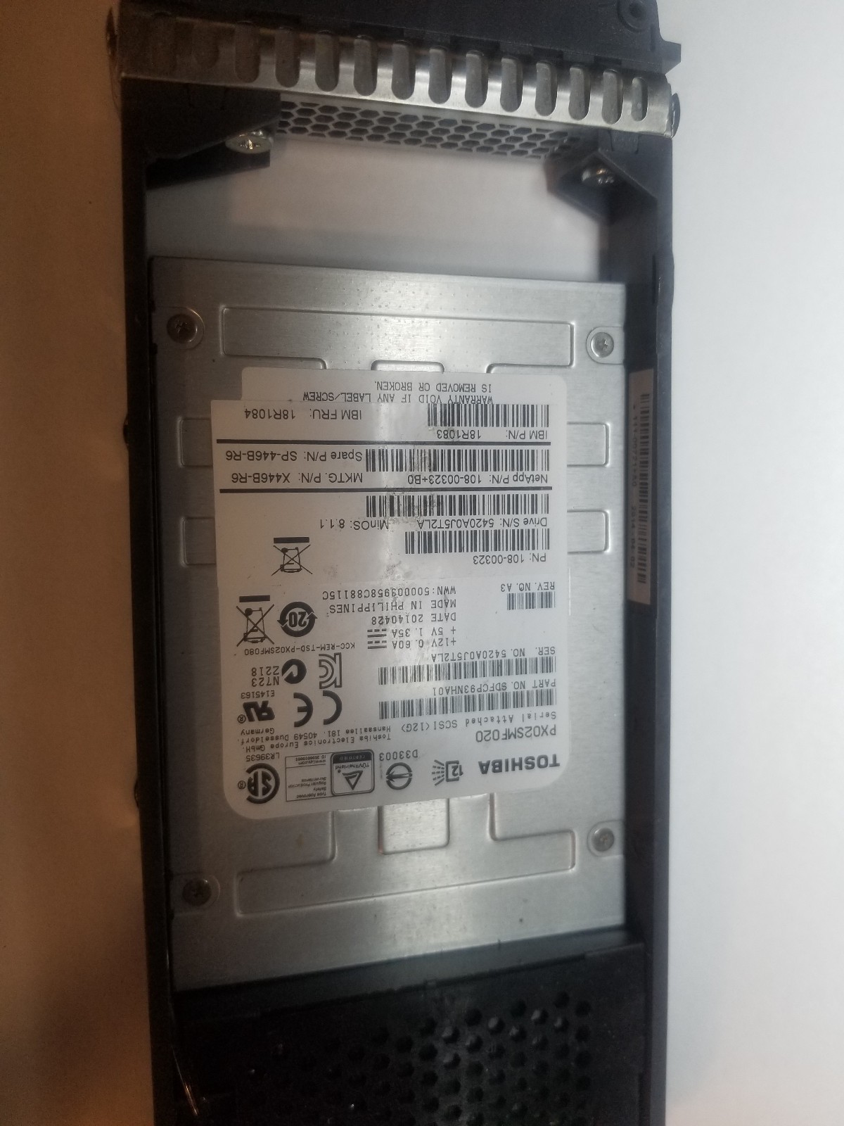 IBM NetApp Toshiba 200GB 18R1084 PX02SMF020 2.5" 12G SAS SSD