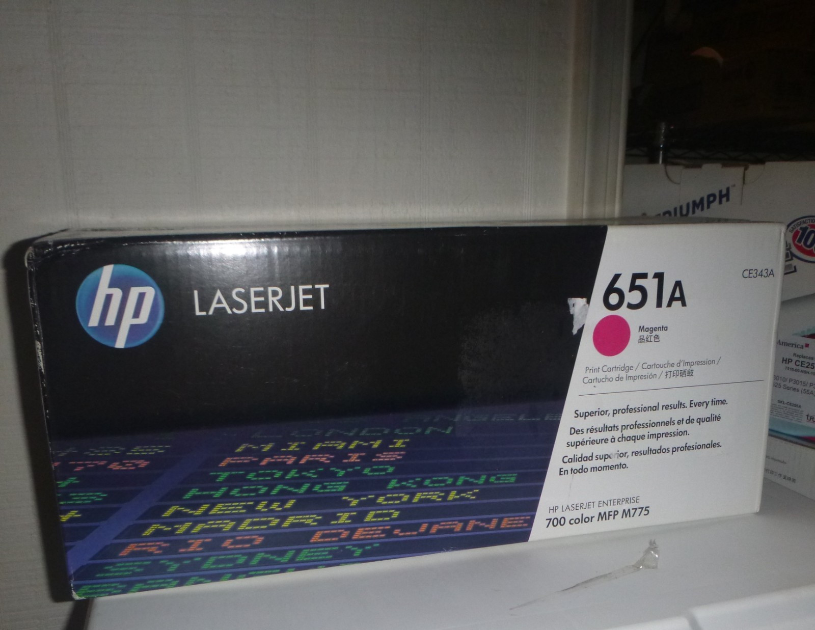 Genuine HP CE343A (651A) Magenta Toner Print Cartridge - NEW OPEN BOX SEALED BAG