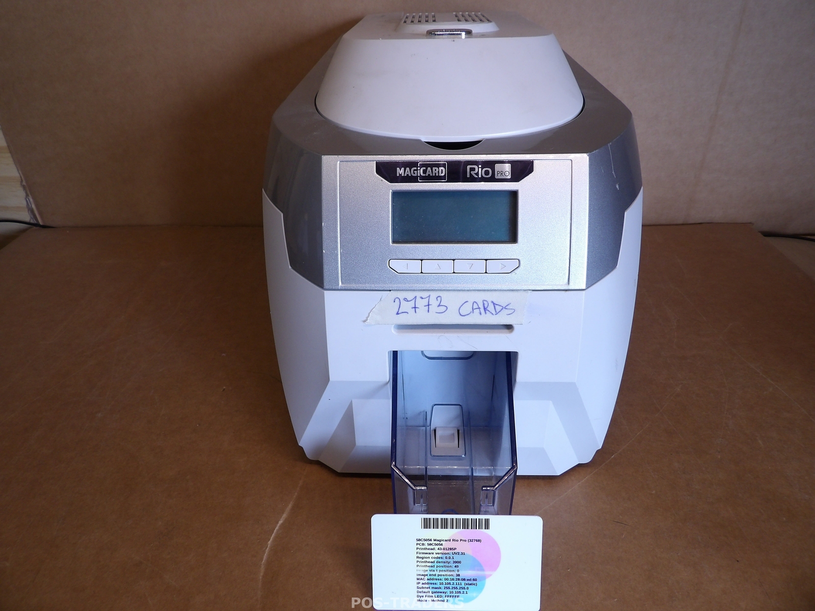 Magicard Rio Pro STD Color ID Card Printer LAN USB - 2773 CARDS / MISSING HOPPER