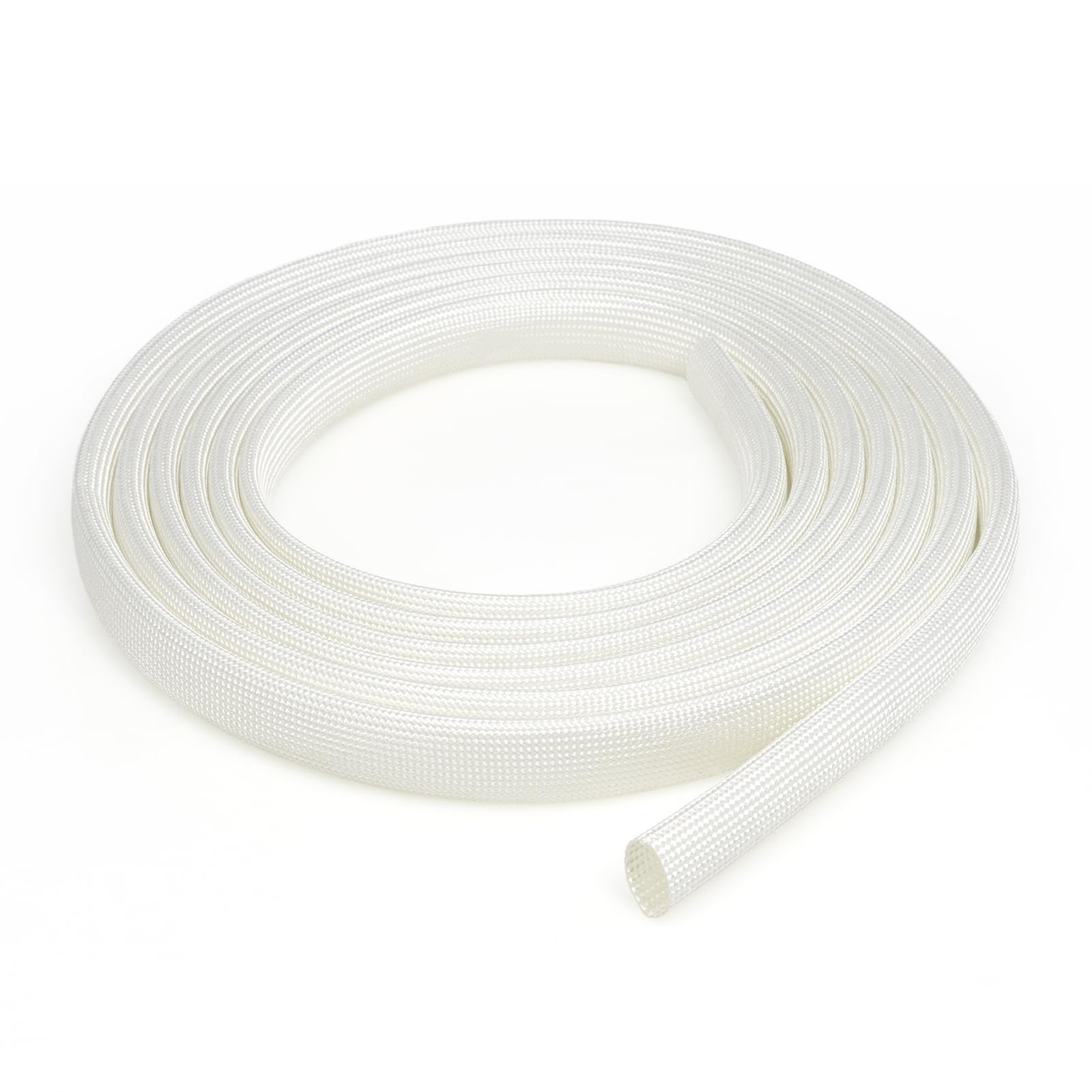 Braided Fiberglass Sleeve 10ft High Temp Cable Sleeve, Flexible Cable