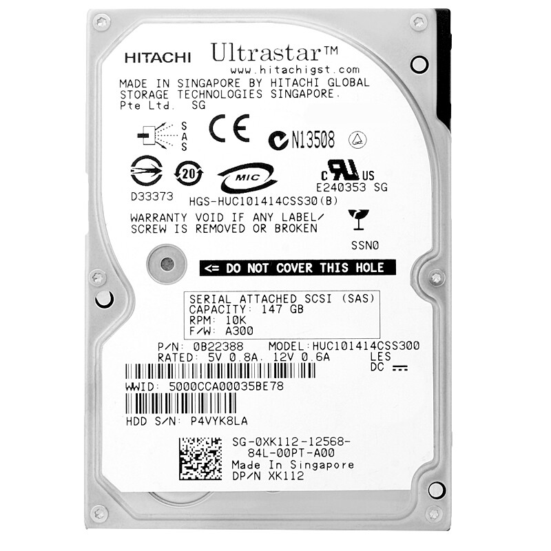 Hard Drive Dell 0XK112 146Gb Sas 10000Rpm 2.5" Inch HUC101414CSS300