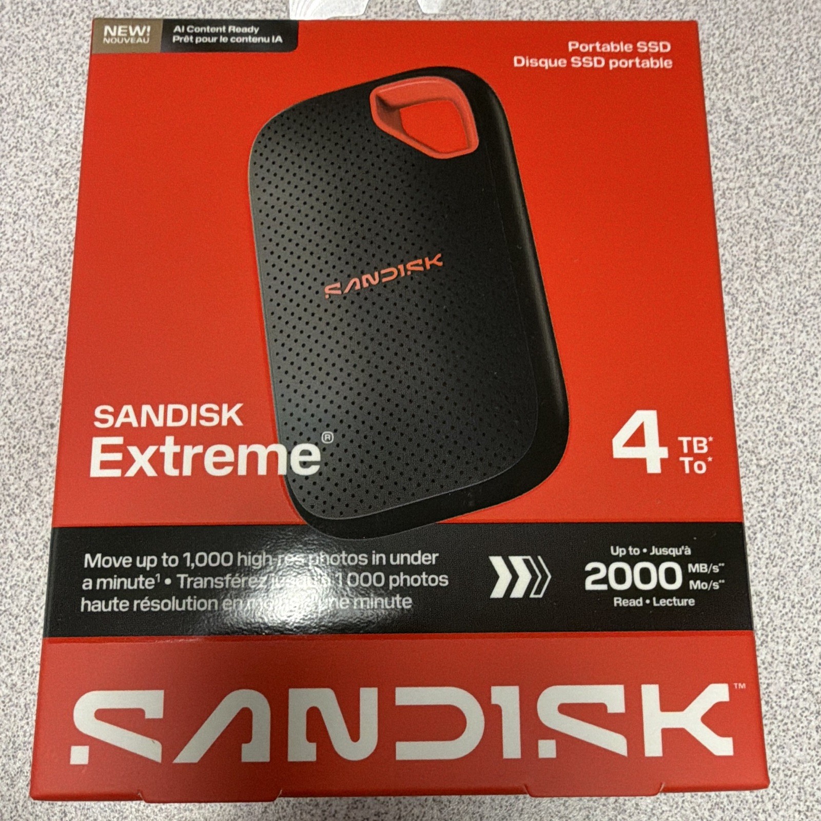 SanDisk Extreme 4TB Portable SSD New Model Up To 2000MB/s Transfer Speed