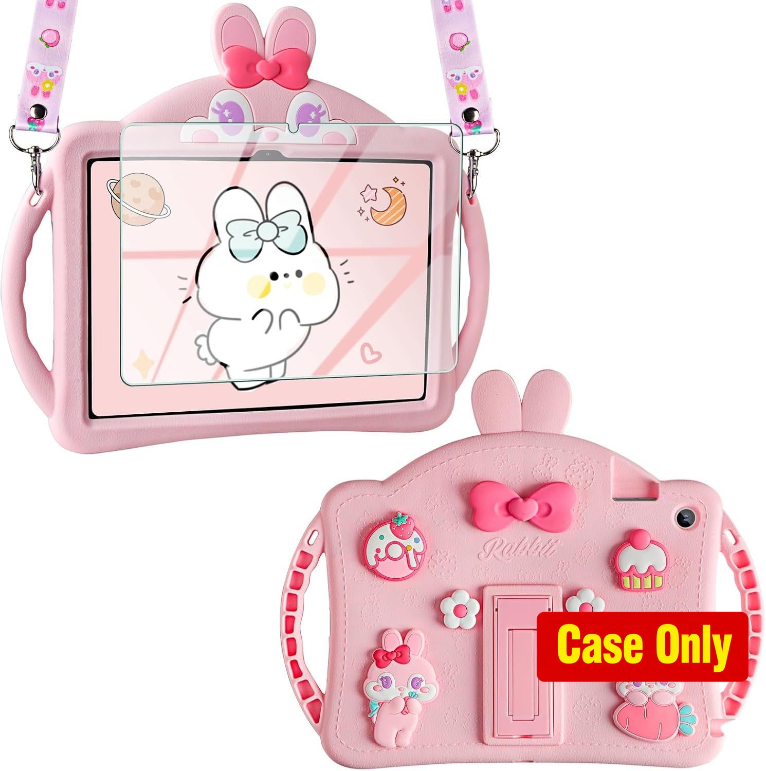Pink Soft Silicone Case with Handle for Samsung Galaxy Tab A11 Plus 2025