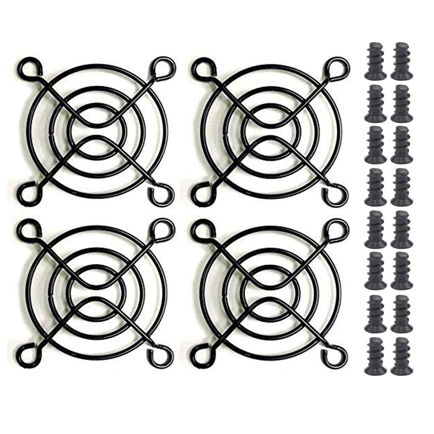 4pcs 50mm Fan Grill 50mm Guard Black With Screws black 50mm