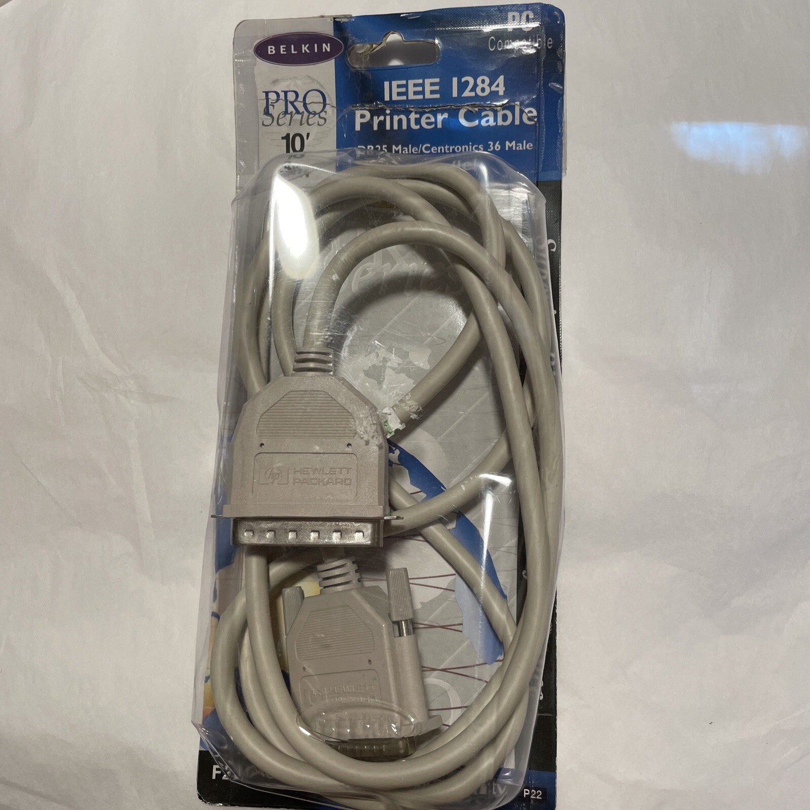 Belkin Pro Series 10 Ft Printer Cable IEEE 1284 DB25 Male Parallel F2A046-10 PC