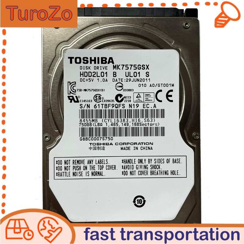 MK7575GSX Toshiba 750GB 5400RPM SATA 2.5" Laptop HDD Hard Disk Drive Open box
