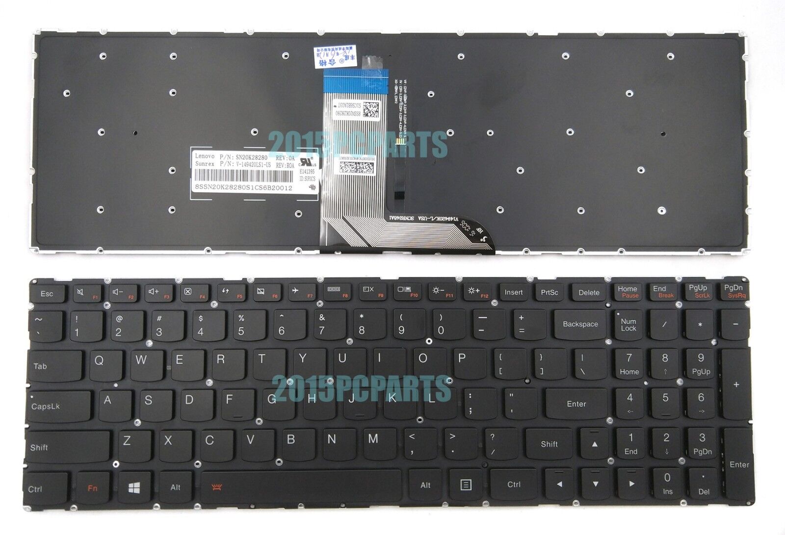 New Lenovo Flex 3-1570 Flex 3-1580 Edge 2-1580 Keyboard US Backlit