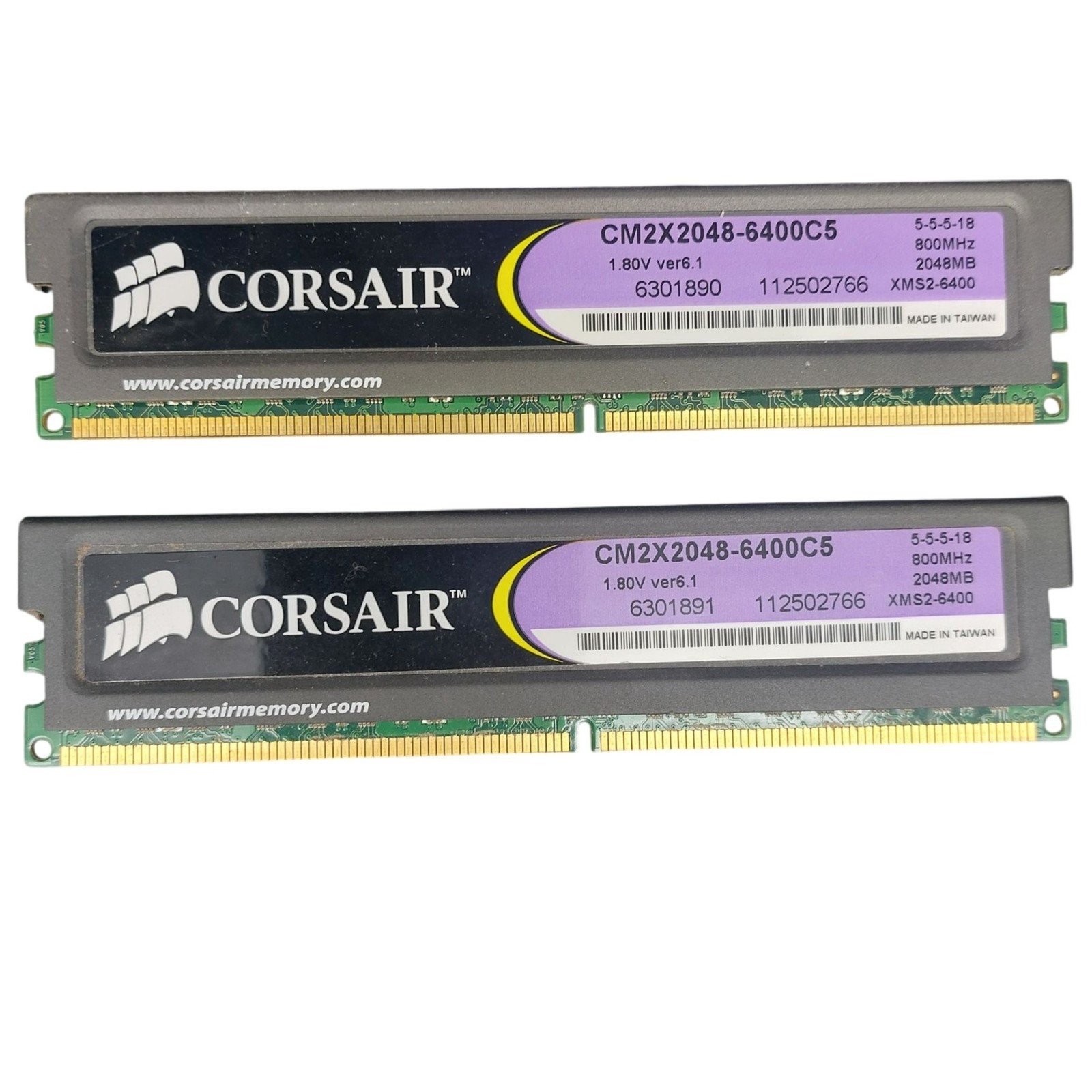Corsair XMS2 4GB Kit 2x2GB DDR2 800MHz PC2-6400 RAM Memory CM2X2048-6400C5
