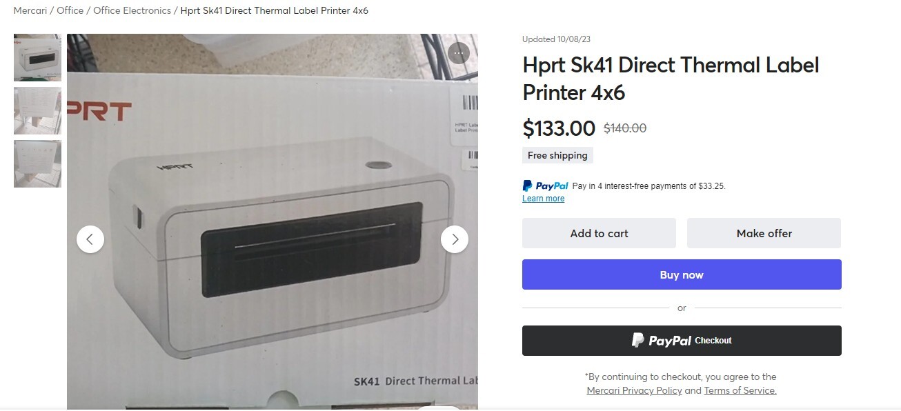 HPRT Direct Thermal Label Printer, 150mm/s High-Speed 4x6 Thermal Printer