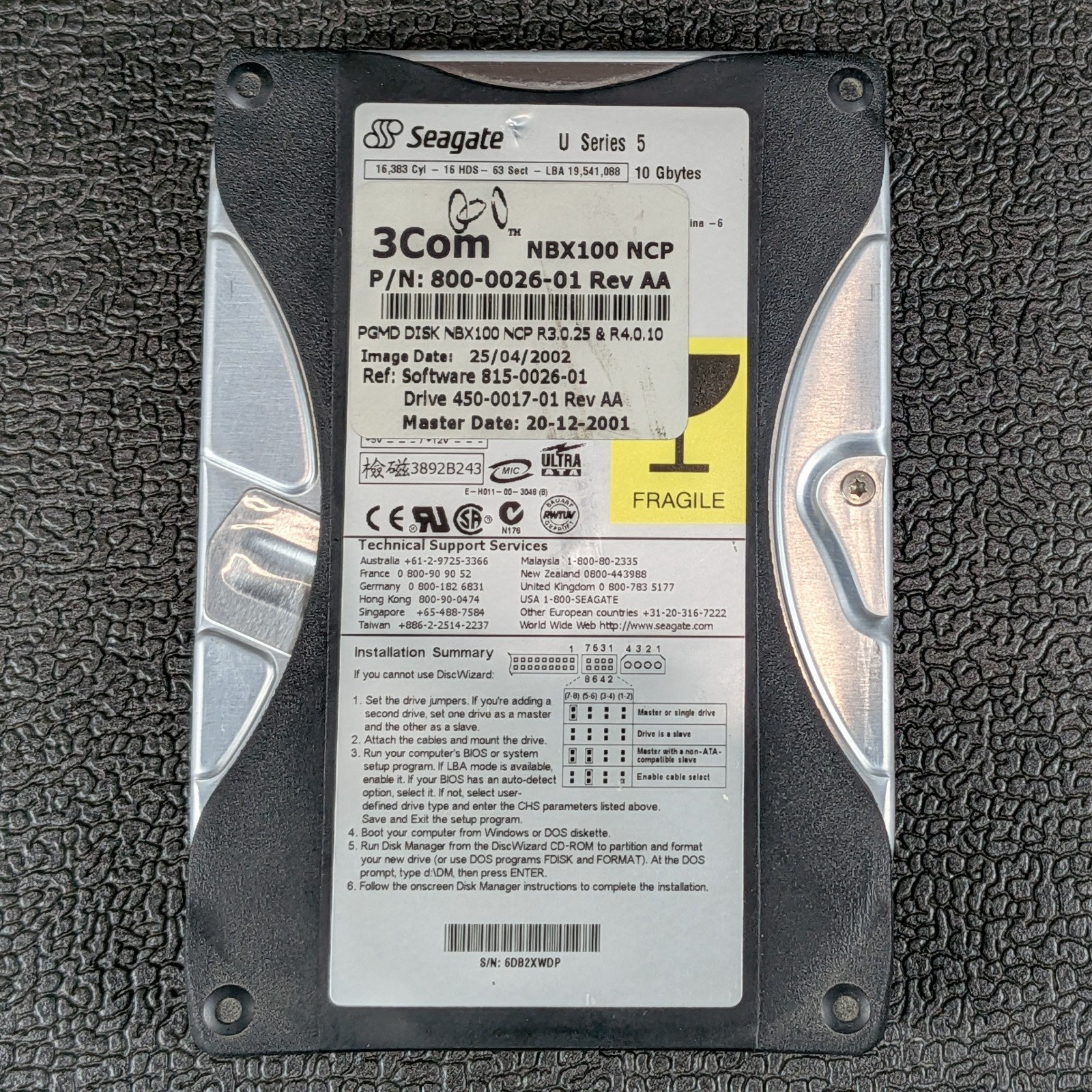 Seagate U Series 5 10.2GB 3.5" IDE Hard Drive - ST310211A -VTG - TESTED