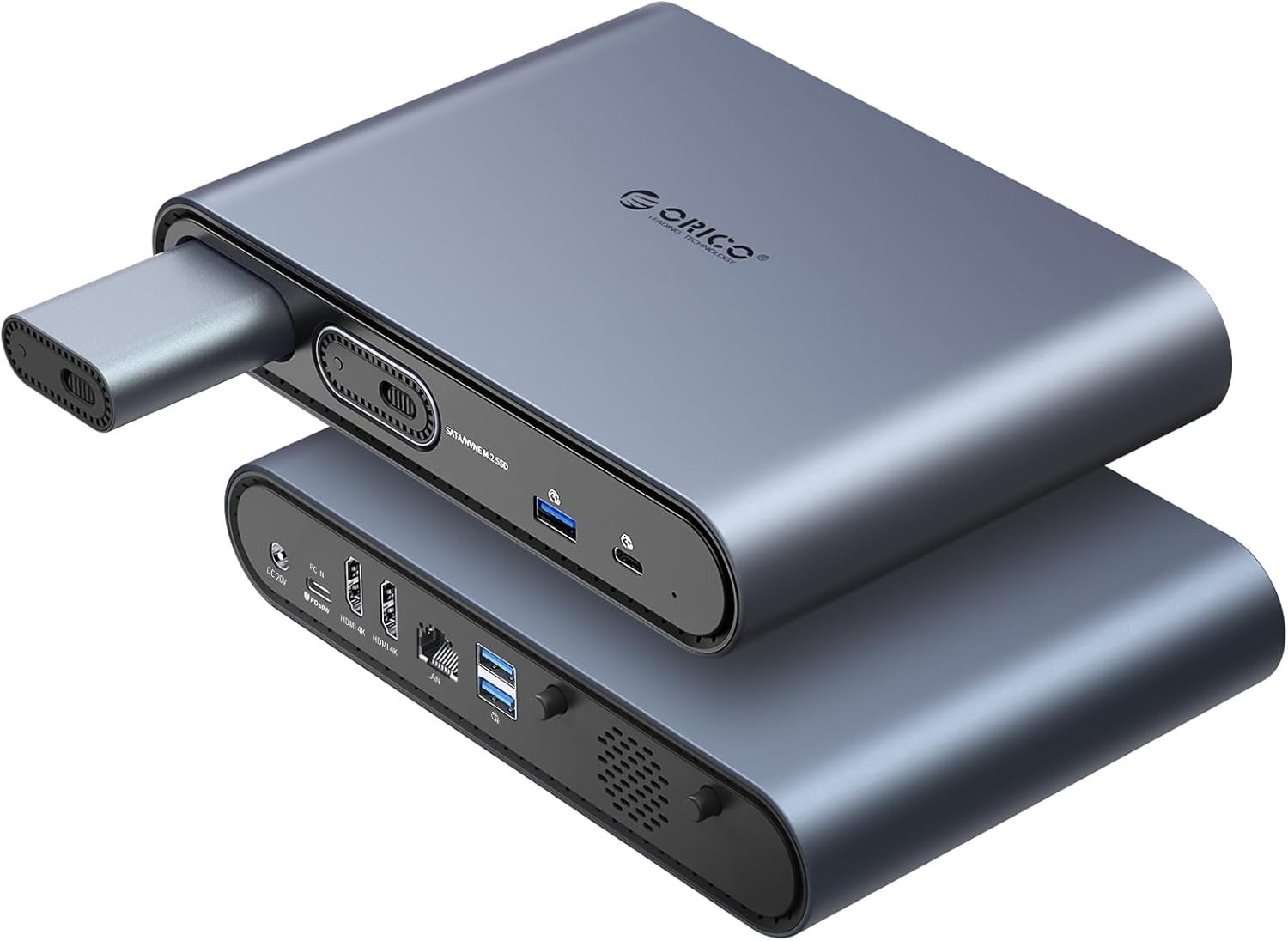 ORICO 10 in 1 USB-C Docking Station with Dual M.2 NVMe/SATA SSD Enclosure PTM2