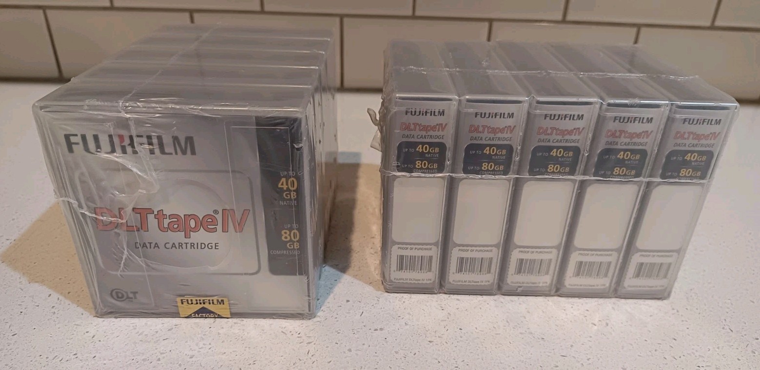 Lot of 10 FUJIFILM DLT Tape IV Data Cartridge 40/80GB |Sealed| 2 Packs of 5 DLT4