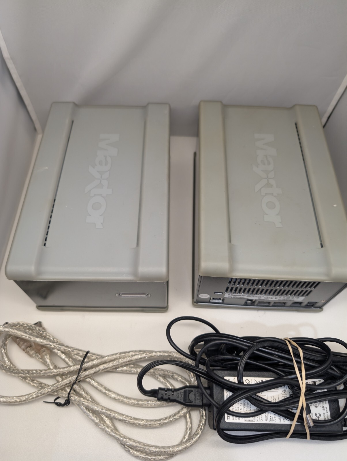 Lot of 2 Maxtor One Touch III External Hard Drive 600 GB with cables