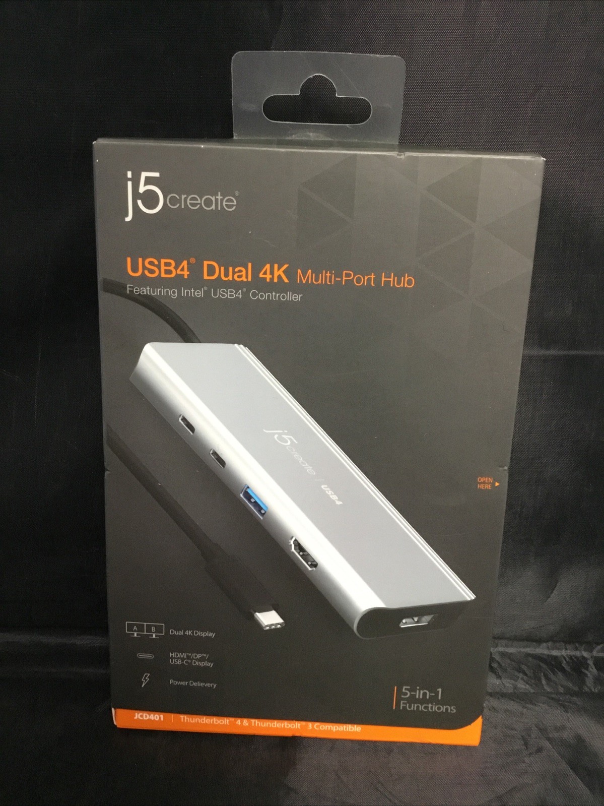 Genuine j5Create JCD401 USB4 Dual 4K Multi-Port 5-in-1 Hub