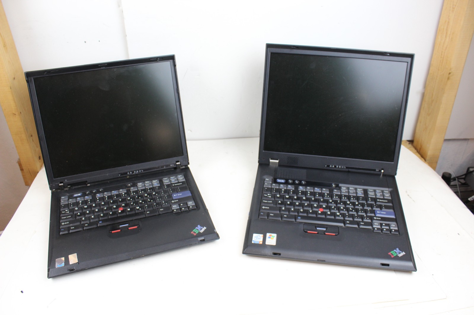 Lot of 2 RARE IBM THinkpad laptop Intel G41 R51e pentium NO HDD UNTESTED AS IS
