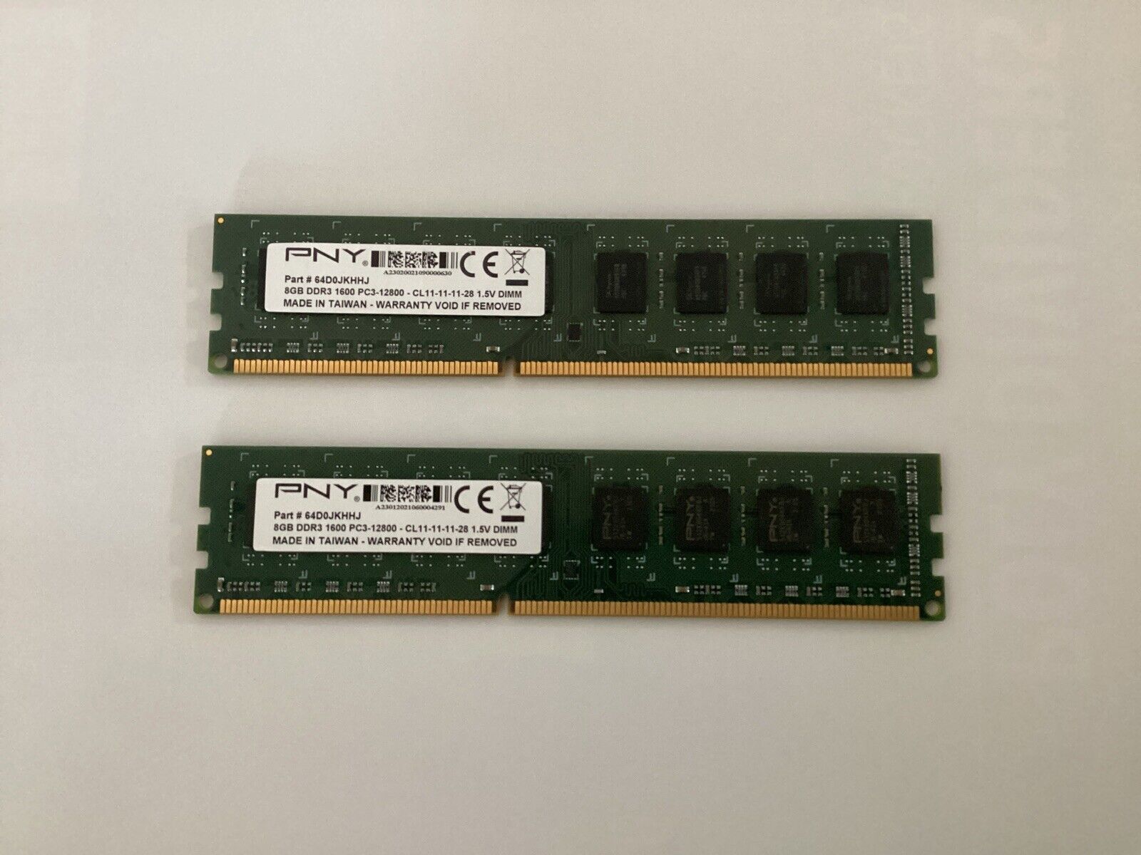 PNY | 16 GIG Ram (2x8) DDR3 1600Mhz | PC3-12800 1.5V | Perfect Condition