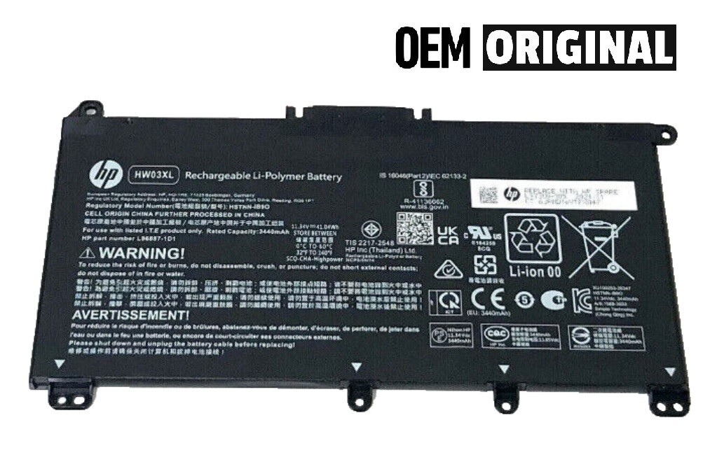 GENIUNE OEM HP HW03XL Battery ORGINAL For HP Pavilion 15-EG 15-EH 14-FQ0013DX