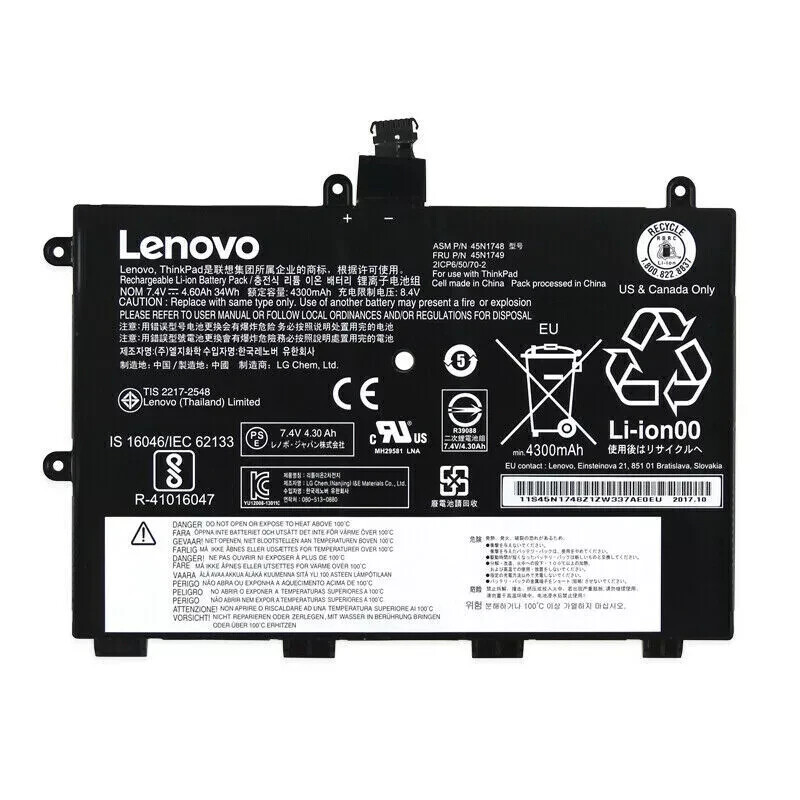NEW Genuine 45N1750 45N1751 34WH Battery for Lenovo  ThinkPad Yoga 11E/ Yoga 11E