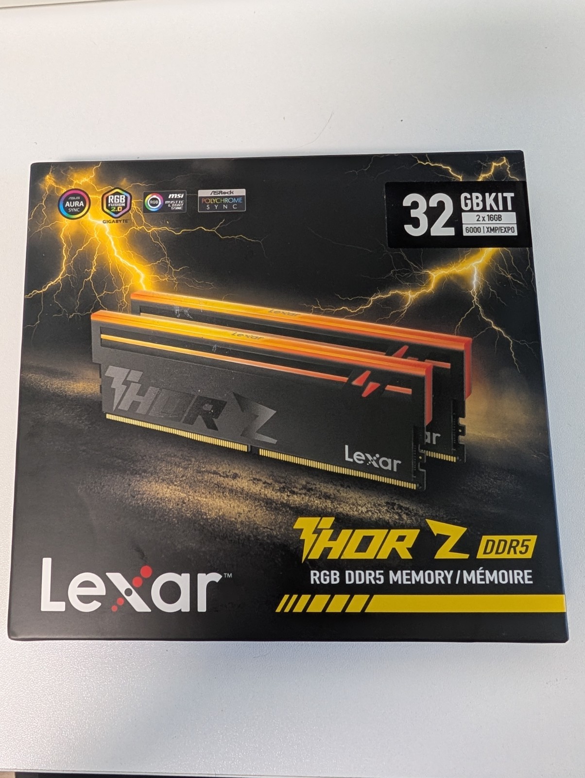 Lexar THOR Z RGB 32GB 2x16GB DDR5 6000 CL38 XMP EXPO Desktop RAM