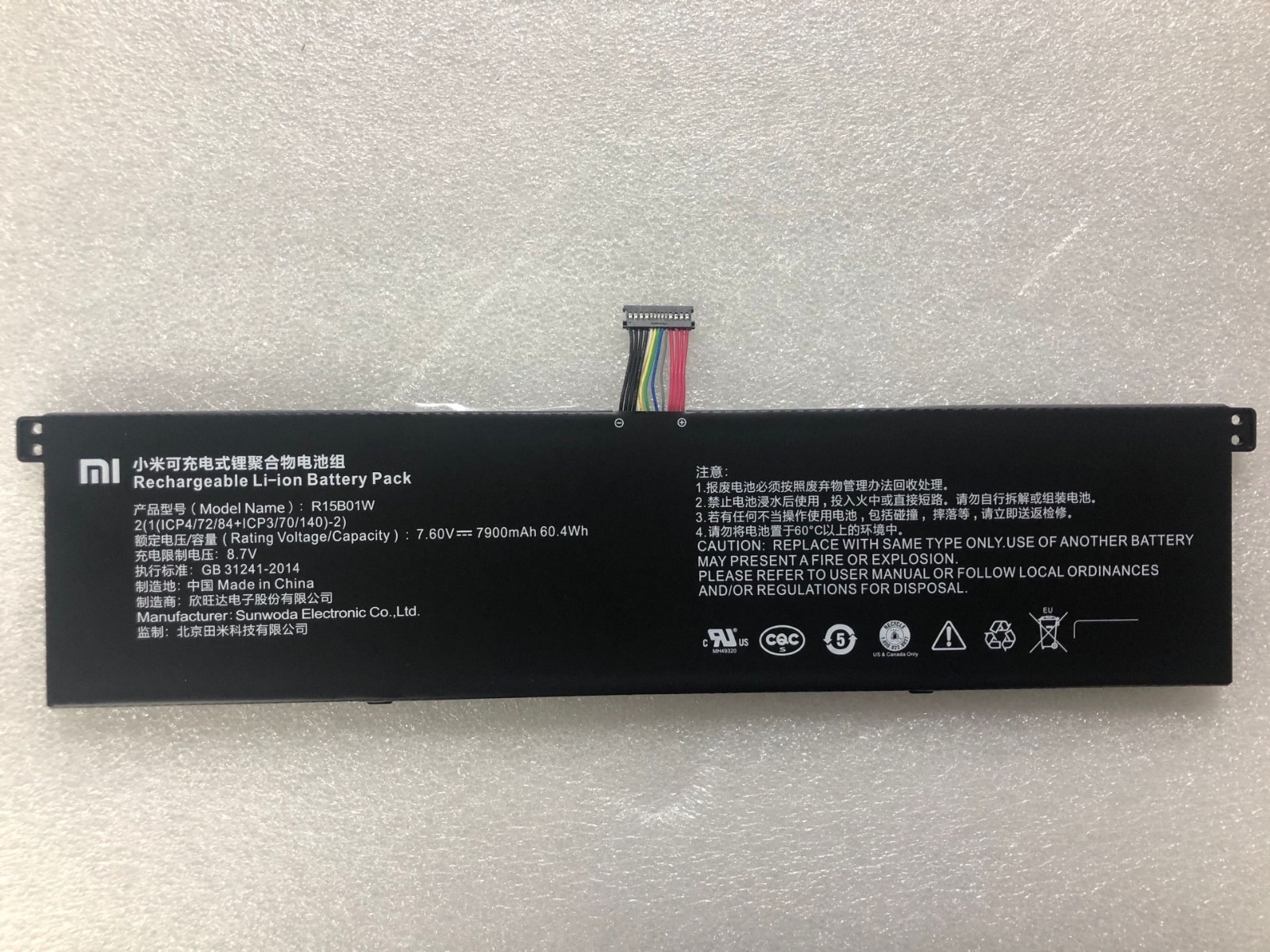 New Original R15B01W Battery for Xiaomi Mi Notebook Air 15.6" Inch Pro GTX I5 I7