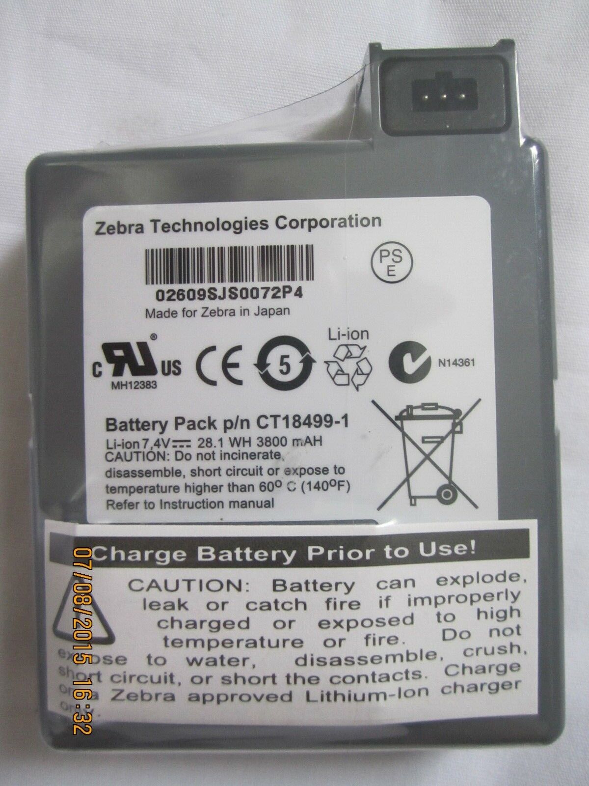 Battery for Zebra P4T Label Thermal Printer  CT18499-1
