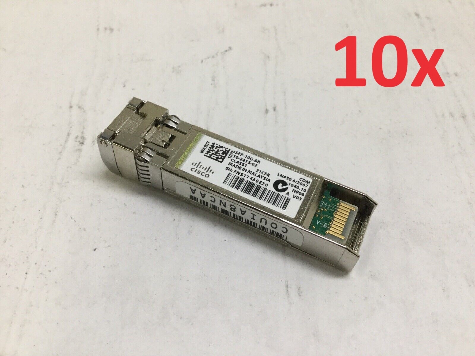 Lot of 10  SFP10GSR OEM CISCO 10241503 850nm 10GBASESR SFP G2U